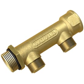 Wavin fordelerrør 3/4", fast muffe, 2 afgreninger 1/2"