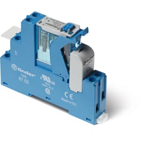 Grensesnittrelé med sokkel og brakett, S4C, 2P, 8A, 230V AC, med LED