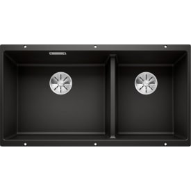 Blanco Subline 480/320 U kjøkkenvask, 85,5x46 cm, sort