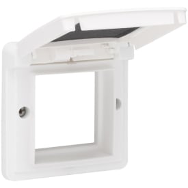 adapterramme med deksel, 1-modul, hvit