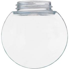 Glasskuppel Glob Ø150 mm, H133 mm, gjenger 84,5 mm, klar