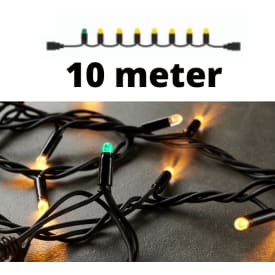 Sirius Top-Line LED lyskæde | 100 varmhvide lys | 10m. | sort ledning | FORLÆNGER