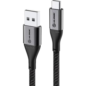 Laddarkabel USB-A till USB-C på 1,5 meter, mellangrå