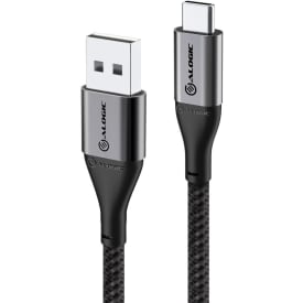 Laddarkabel USB-A till USB-C på 3 meter, mellangrå