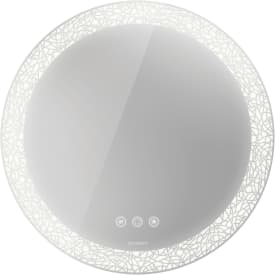 Duravit Happy D.2 Plus Icon spejl med lys, dæmpbar, dugfri, Ø70 cm, hvid
