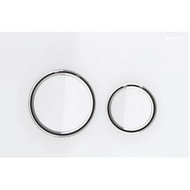 Geberit Sigma 50 Round spolplatta, vit/krom