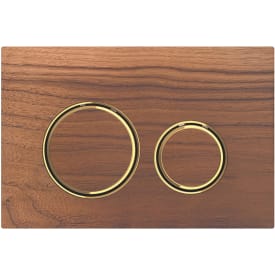 Geberit Sigma 50 Round betjeningsplate, valnøttre/messing