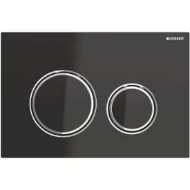 Geberit Sigma 50 Round betjeningsplate, sort glass/krom