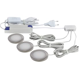 Nordtronic Linea inn-/påbygningsspot 3-kit, 2,3W/3000K LED, børstet aluminium