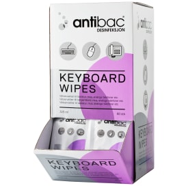 Antibac wipes til keyboard, 80 stk