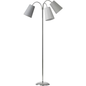 Nielsen Light Salsa golvlampa, krom med grå nyanser skärmar