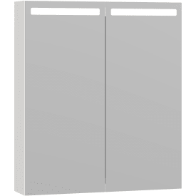 Dansani Mido+ Top speilskap med lys, 60x70 cm, blank hvit