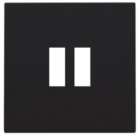 Deksel for 2 x USB-A lader, svart belagt