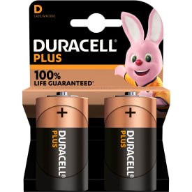 Duracell Plus D Alkaline batterier - 2 stk