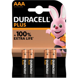 Duracell Plus AAA batterier - pakke á 4 stk.