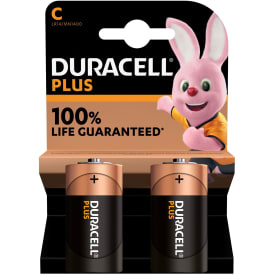 Duracell Plus C Alkaline Batterier - 2 stk.
