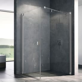Kermi Raya 1KL duschdörr, 98 cm, vänster, till TOR, klart glas, aluminium profil