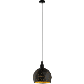 Eglo Roccaforte pendellampe, svart, Ø17 cm
