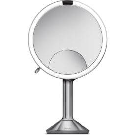 Simplehuman Trio makeup spejl med lys, dæmpbar, sensor, Ø23,2 cm, børstet rustfrit stål