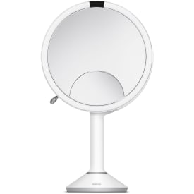 Simplehuman Trio makeup spejl med lys, dæmpbar, sensor, Ø23,2 cm, hvid