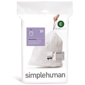 Simplehuman affaldsposer, kode C, 10-12 liter, hvid, 20 stk