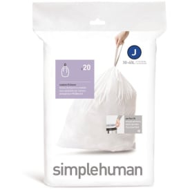 Simplehuman affaldsposer, kode J, 30-45 liter, hvid, 20 stk