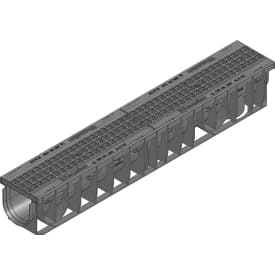 NID 160 x 150 x 1000 mm ränna med galler, B125, PA-GF, svart