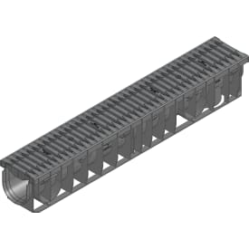 NID 160 x 150 x 1000 mm ränna med galler, C250, PA-GF, svart