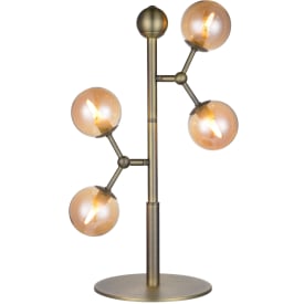 Halo Design Atom bordlampe, ravfarvet