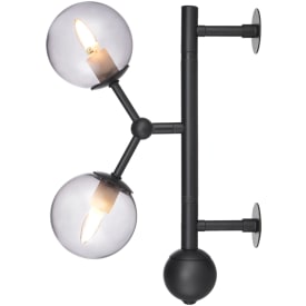 Halo Design Atom vägglampa, rökfärgad