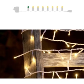 Sirius Top-Line LED-ljusslinga | 50 varmvita lampor | 5m + 5m | vit sladd | STARTPAKET