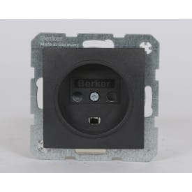 Berker Plug dansk med jord S./B. antracit