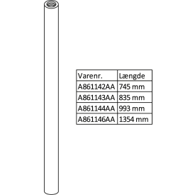 Ideal Standard bruserør til IdealRain Luxe, 74,5 cm