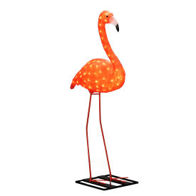 Kunstsmide Flamingo i akryl, 96 gul LED.