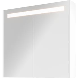 Sanibell Proline, spejlskab med LED belysning, 80 x 74 cm, hvid højglans paneler