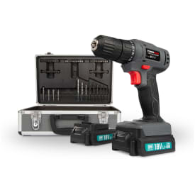 PowerPlus borrskruvdragare, med batteri 2 x 18V/1.3Ah, med 153 delar