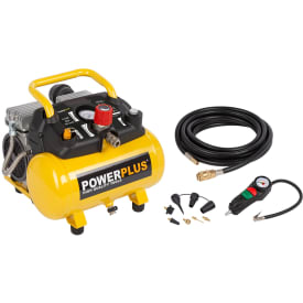PowerPlus ljud- och oljefri kompressor med 6-liters tank