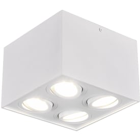 Trio Lighting Biscuit påbygningsspot, 4 spots, hvid