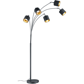 Trio Lighting Tommy gulvlampe, sort/guld