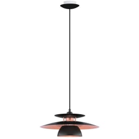 Eglo Brenda pendellampe, svart/kobber, Ø43 cm