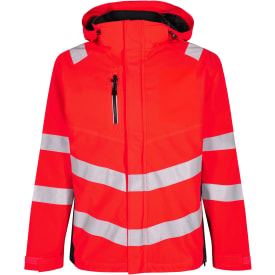 FE Engel skalljakke 1146, EN20471 klasse 3, rød/svart, størrelse 2XL