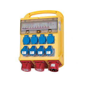 Byggplatskort 16A, 4xDK + 2xCEE 16A 400V + 4xCEE 16A 230V