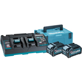 Makita XGT batterisæt, med dobbelt-lader, 2 x 40V/4,0 Ah