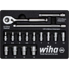 Wiha 1/4" fastnøklesett - 16 deler