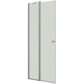 Dansani Match brusedør, 97 cm, klart glas, satin profil