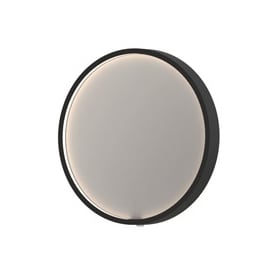 Sanibell Proline spejl med lys, sort, Ø40 cm