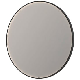 Sanibell Proline spejl med lys, sort, Ø120 cm