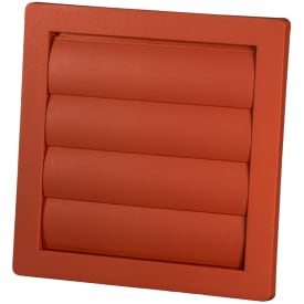 Duka lamellventil, Ø100 mm, 180x180 mm, rød