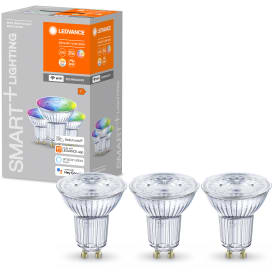 Ledvance Smart+ Wifi GU10 spotpære, farveskift + justerbar hvid, 4,9W, 3-pak