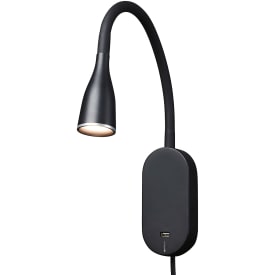 Nielsen Eye Vegglampe med USB-uttak & LED 5W, sort